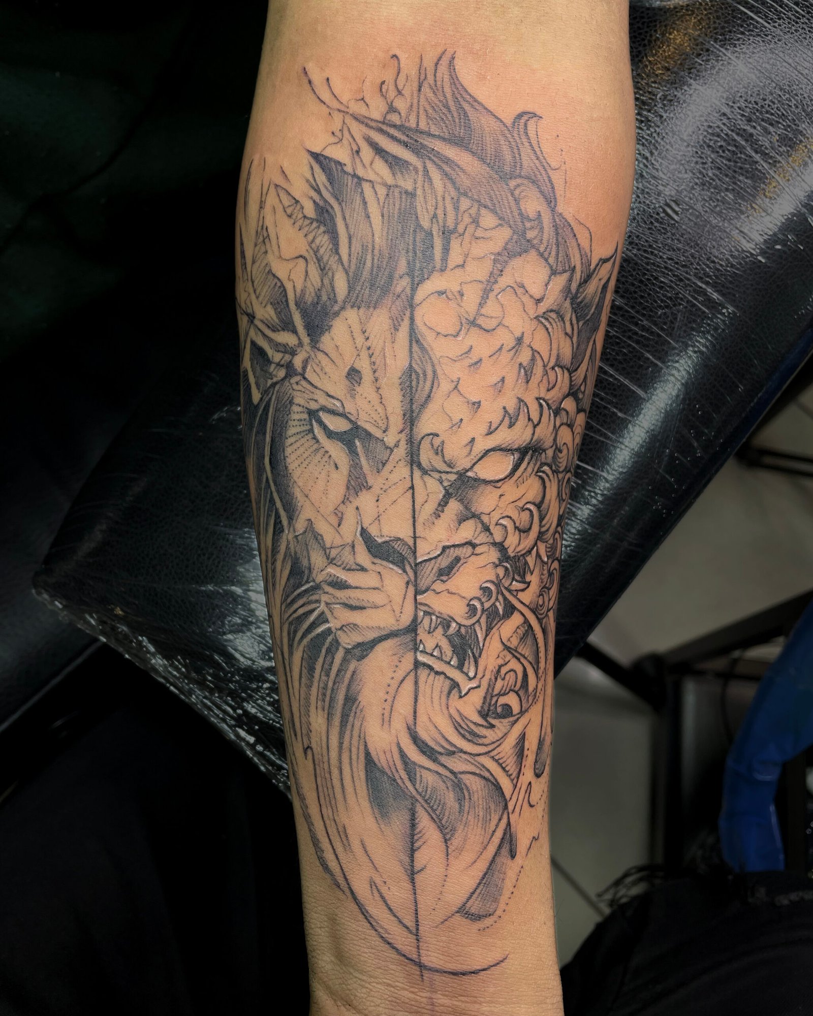 lion japanese tattoo